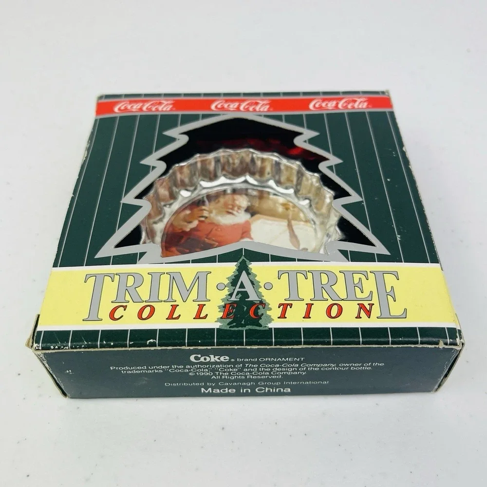 Vintage Coca Cola Ornament Bottle Cap Santa Trim a Tree Collection 1994